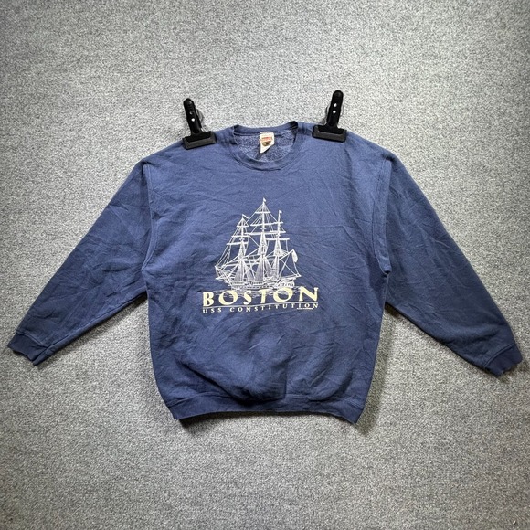 Fruit of the Loom Other - Vintage Fruit of the Loom Sweatshirt Mens 2XL Navy Boston USS Constitution 90s